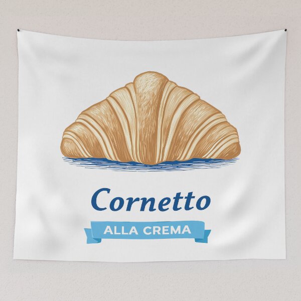 Item preview, Cornetto Alla Crema Italian Croissant Minimal Icon designed and sold by BobaBunny76.