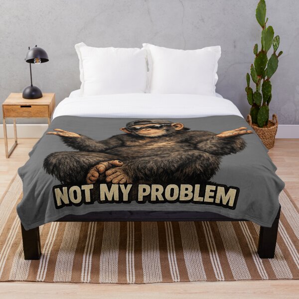 Artikelvorschau, „Nicht mein Problem“-Schimpansen-Shirt – Lustiges, sarkastisches Affen-Schulterzucken-T-Shirt mit Grafik entworfen und verkauft von RolMerch.
