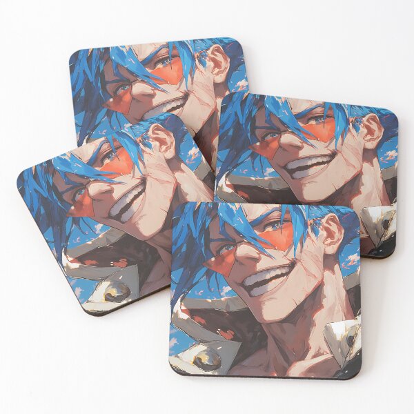 Item preview, Kamina Gurren Lagann Bold Grin Spiky Hair Sky Energy designed and sold by TanglenRabbit.