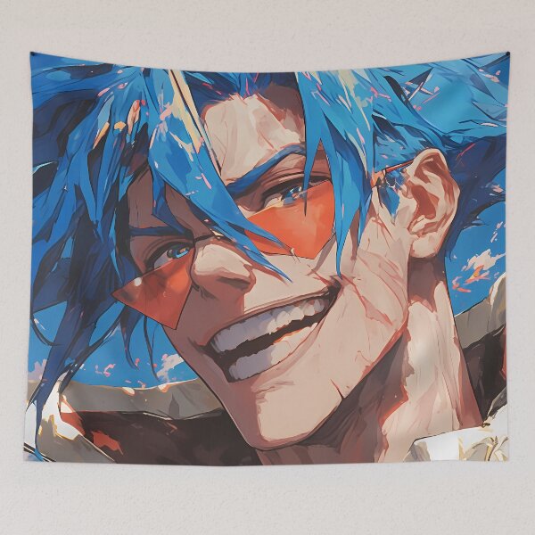 Item preview, Kamina Gurren Lagann Bold Grin Spiky Hair Sky Energy designed and sold by TanglenRabbit.