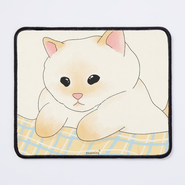 Artikelvorschau, Niedliche, gemütliche Katzenillustration | Kawaii-Pummelchen auf karierter Decke | Sanfte, ästhetische Kunst für Katzenliebhaber entworfen und verkauft von beanming.
