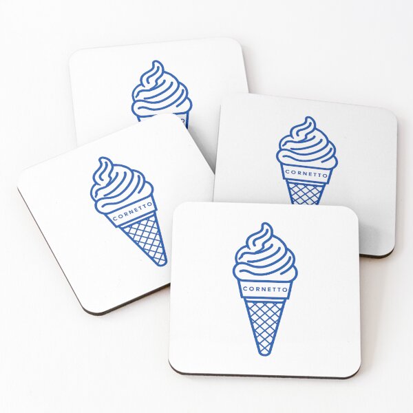 Item preview, Cornetto Ice Cream Icon Minimal Blue Line Illustration designed and sold by BobaBunny76.