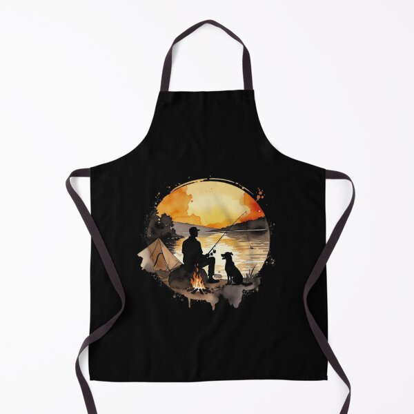 Item preview, Peaceful Fishing & Camping Scene: Man’s Best Friend by the Fire" designed and sold by paws-peaks-adv.
