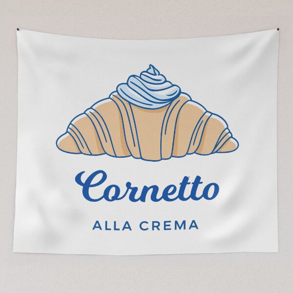 Item preview, Cornetto Alla Crema Italian Croissant Minimal Icon designed and sold by BobaBunny76.