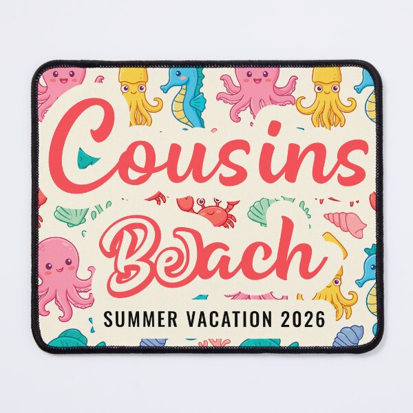 Item preview, Cousins Beach Summer Vacation 2026 Kawaii Sea Animal Pattern designed and sold by PixelWaveBD.