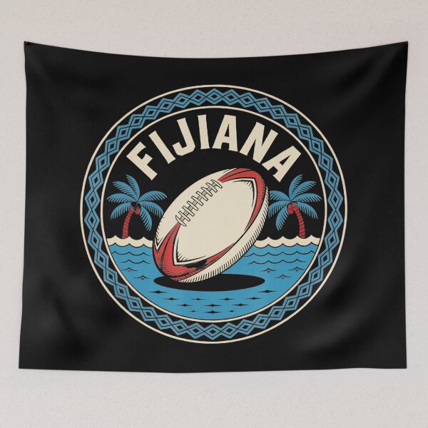 Item preview, Fijiana Rugby Ball Island Vintage Sports Emblem designed and sold by GabrieSketcham.