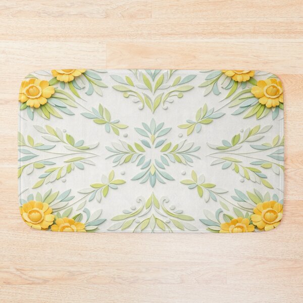 Item preview, Elegant Spring Floral Pattern – Yellow Flowers & Soft Botanical Leaves designed and sold by Colorshow-relax.