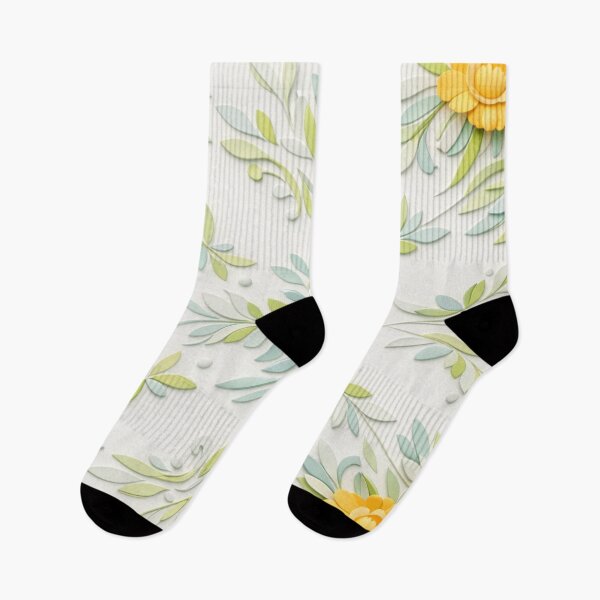 Item preview, Elegant Spring Floral Pattern – Yellow Flowers & Soft Botanical Leaves designed and sold by Colorshow-relax.