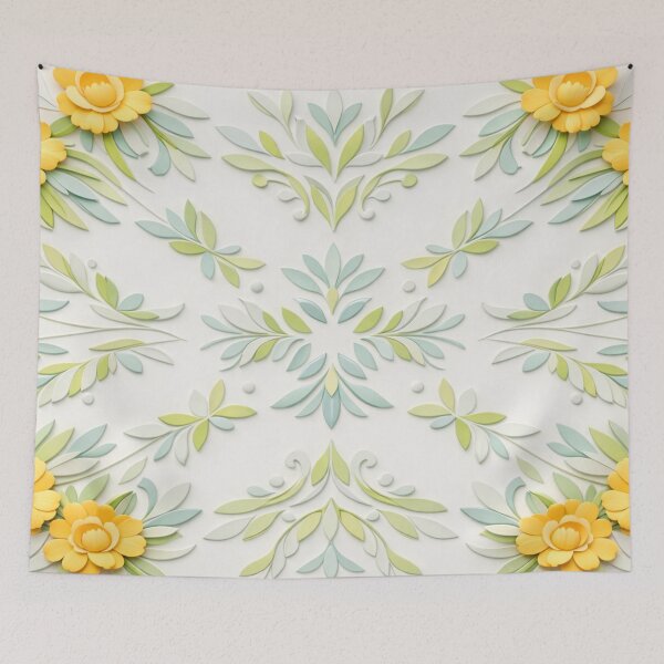 Item preview, Elegant Spring Floral Pattern – Yellow Flowers & Soft Botanical Leaves designed and sold by Colorshow-relax.