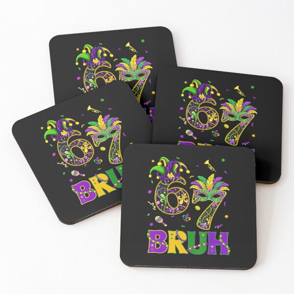 Item preview, 6 7 Bruh Mardi Gras Humor Carnival Numbers designed and sold by gladysenglish.