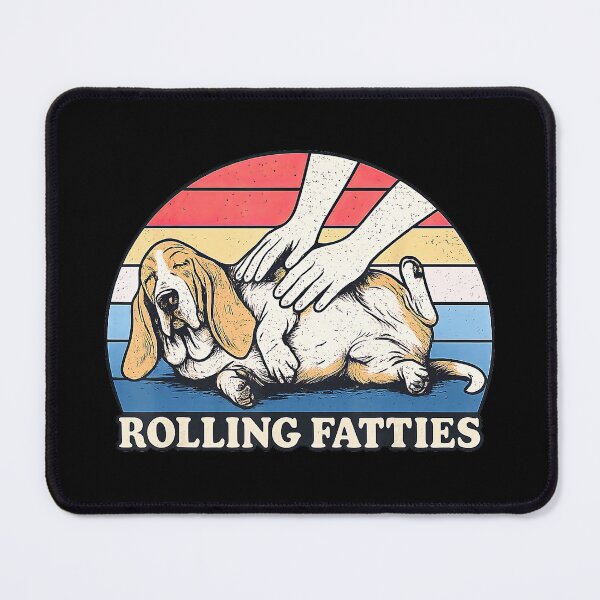 Item preview, Rolling Fatties Funny Basset Hound Retro Dog  designed and sold by titanlevi.