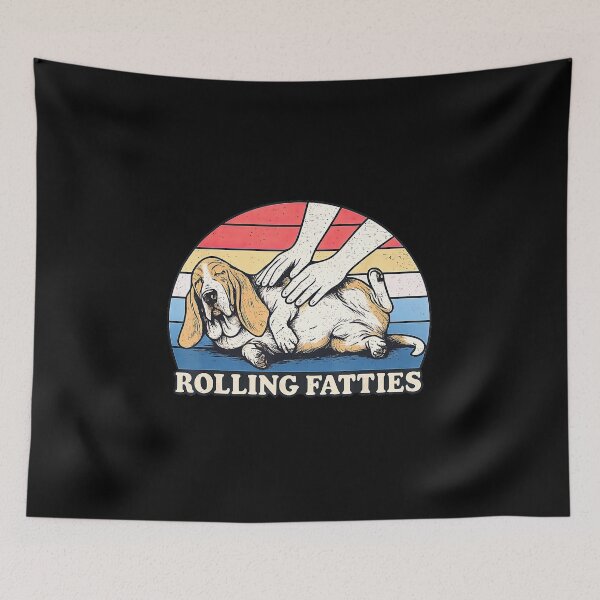 Item preview, Rolling Fatties Funny Basset Hound Retro Dog  designed and sold by titanlevi.