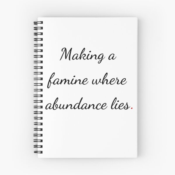Item preview, "Making a famine where abundance lies" - handwriting black designed and sold by ariksworld.