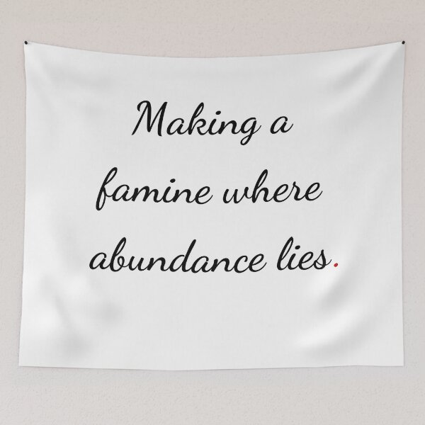 Item preview, "Making a famine where abundance lies" - handwriting black designed and sold by ariksworld.