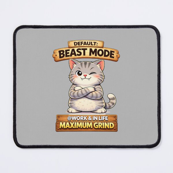 Item preview, Funny Cat Default Beast Mode Cat Humor Adulting Survival Meme designed and sold by Mindworx21.