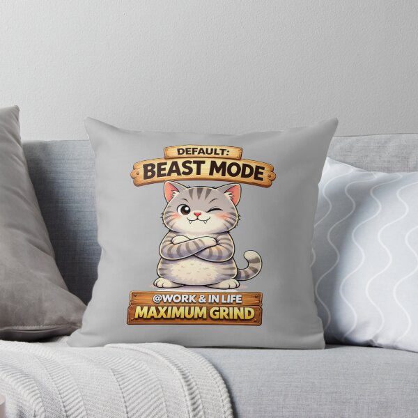 Item preview, Funny Cat Default Beast Mode Cat Humor Adulting Survival Meme designed and sold by Mindworx21.