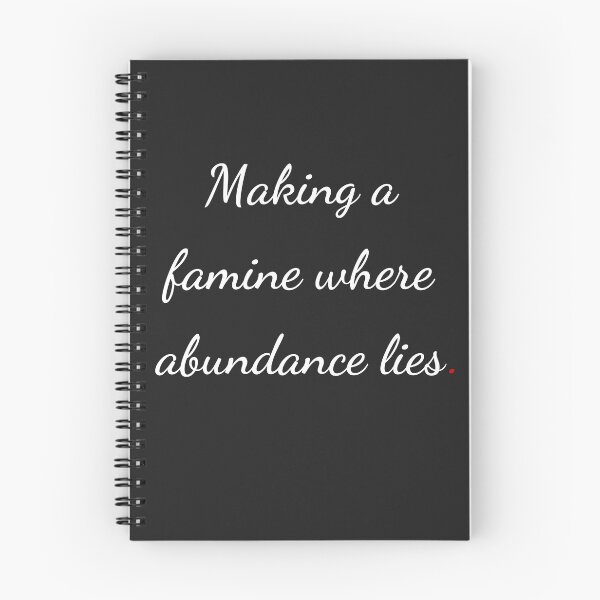 Item preview, "Making a famine where abundance lies" - handwriting white designed and sold by ariksworld.