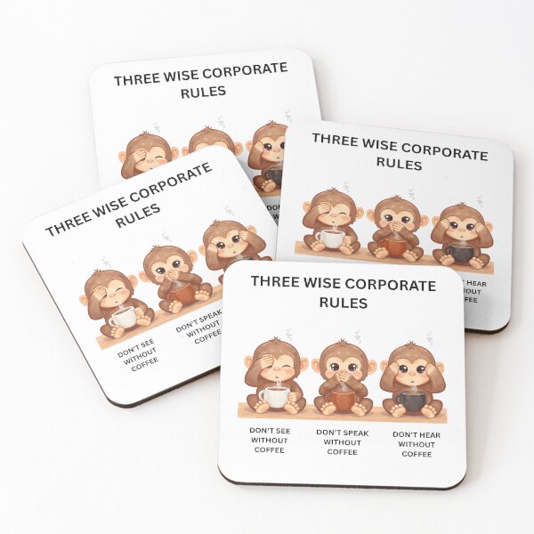 Item preview, Don't See Speak Hear Without Coffee Monkeys designed and sold by jyotsanafinds.