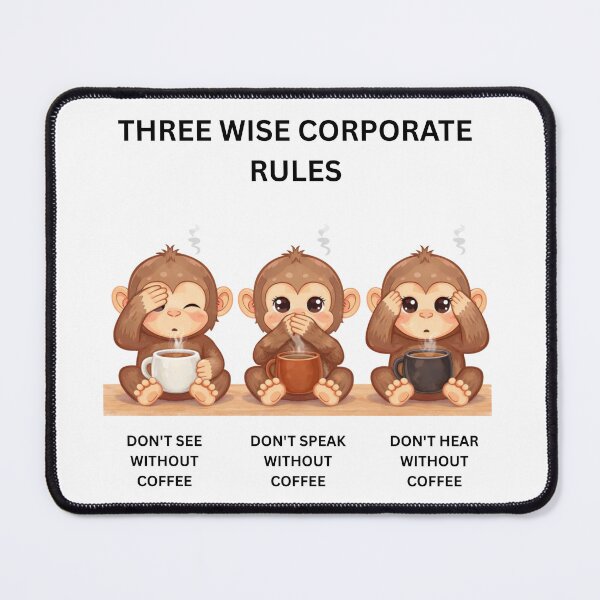Item preview, Don't See Speak Hear Without Coffee Monkeys designed and sold by jyotsanafinds.