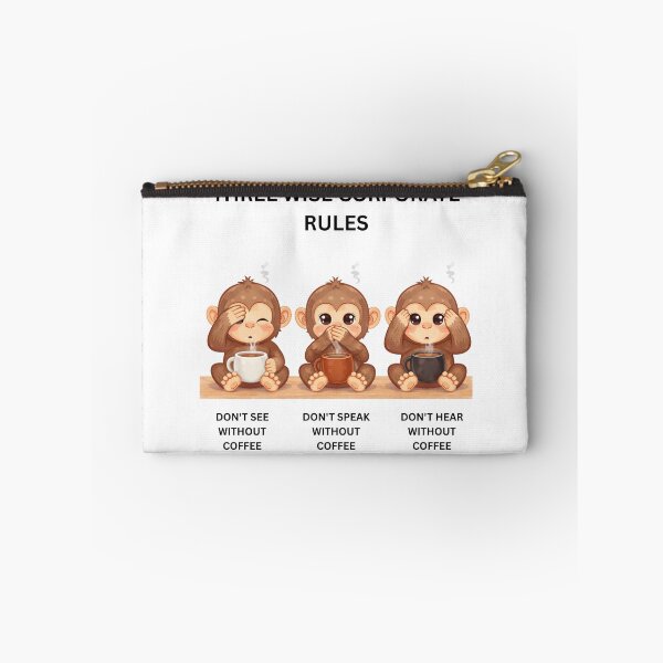 Item preview, Don't See Speak Hear Without Coffee Monkeys designed and sold by jyotsanafinds.