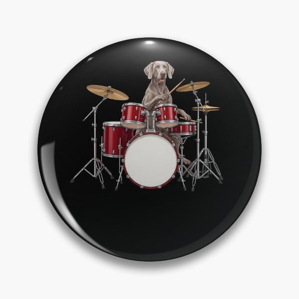 Item preview, Weimaraner Playing Drum Kit Drummer Dog Lover designed and sold by TerryConnells.