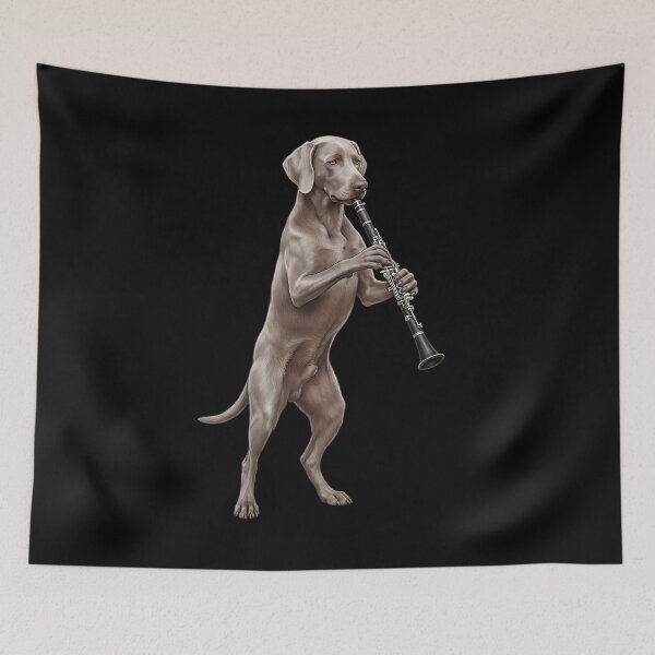 Item preview, Weimaraner Playing Clarinet Player Clarinetist Dog Lover designed and sold by TerryConnells.