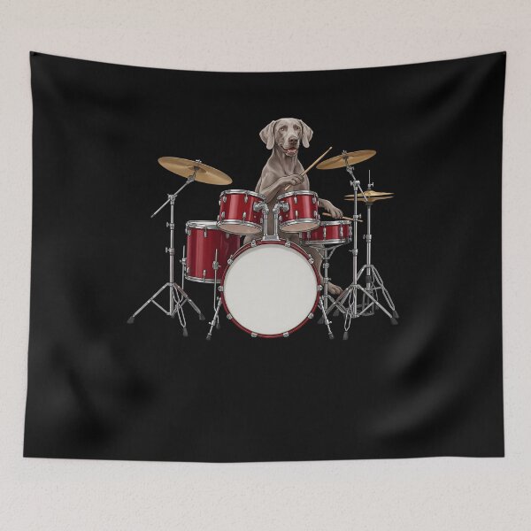 Item preview, Weimaraner Playing Drum Kit Drummer Dog Lover designed and sold by TerryConnells.