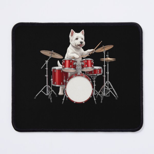 Item preview, West Highland White Terrier Playing Drum Kit Drummer Dog Lover designed and sold by TerryConnells.