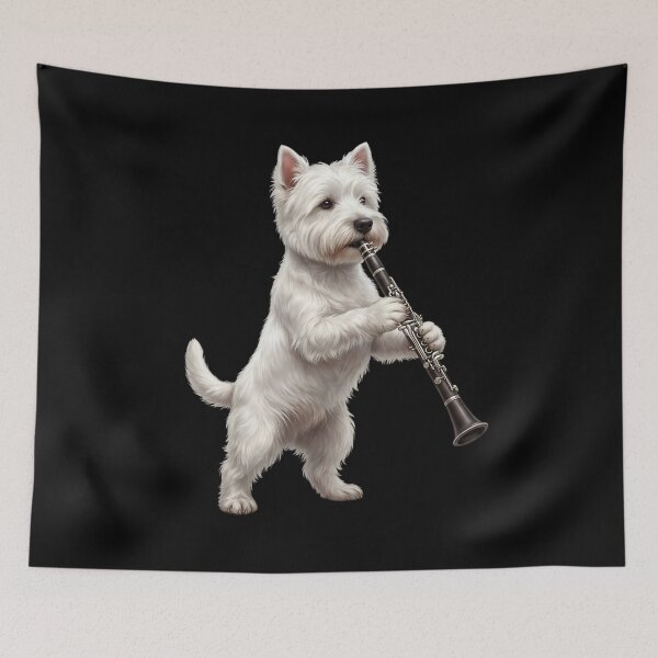 Item preview, West Highland White Terrier Playing Clarinet Player Clarinetist Dog Lover designed and sold by TerryConnells.