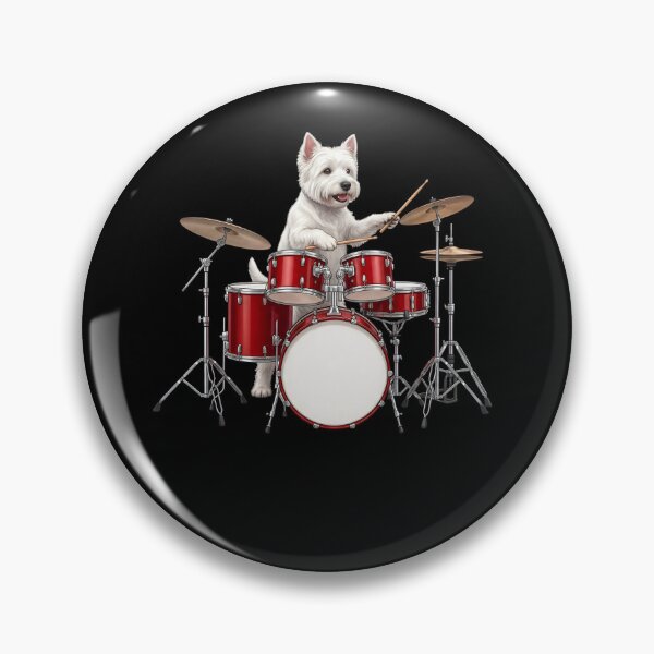 Item preview, West Highland White Terrier Playing Drum Kit Drummer Dog Lover designed and sold by TerryConnells.