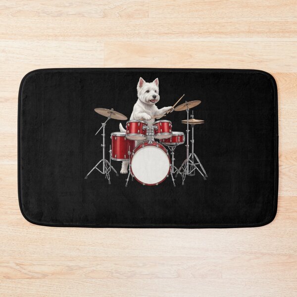 Item preview, West Highland White Terrier Playing Drum Kit Drummer Dog Lover designed and sold by TerryConnells.