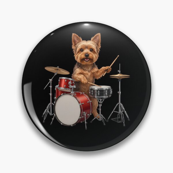 Item preview, Yorkshire Terrier Playing Drum Kit Drummer Dog Lover designed and sold by TerryConnells.