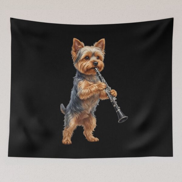 Item preview, Yorkshire Terrier Playing Clarinet Player Clarinetist Dog Lover designed and sold by TerryConnells.