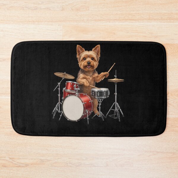 Item preview, Yorkshire Terrier Playing Drum Kit Drummer Dog Lover designed and sold by TerryConnells.