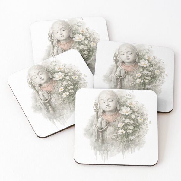 Item preview, JIZO: Eternal Salvation & Cosmos Bloom - 地蔵×秋桜 designed and sold by NYAO-YUUKI.