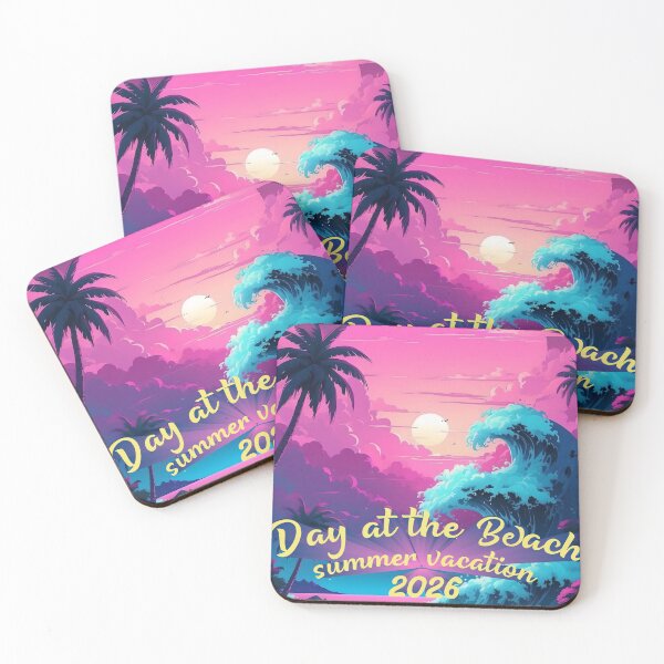 Item preview, Day at the Beach Summer Vacation 2026 Retro Wave Sunset Art designed and sold by PixelWaveBD.
