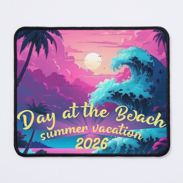 Item preview, Day at the Beach Summer Vacation 2026 Retro Wave Sunset Art designed and sold by PixelWaveBD.