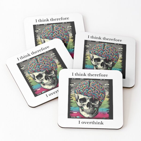 Item preview, I Think Therefore I Overthink – Existential Skull Design designed and sold by Riallamood2.