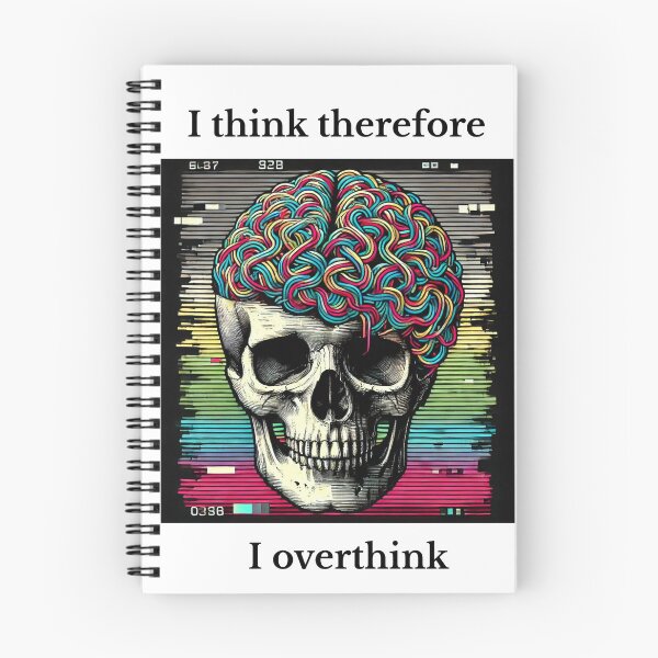 Item preview, I Think Therefore I Overthink – Existential Skull Design designed and sold by Riallamood2.