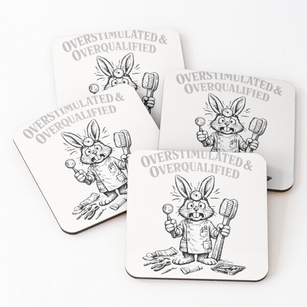Item preview, Overstimulated & Overqualified Dentist Professional Dental Humor designed and sold by Pawsome Quotes.