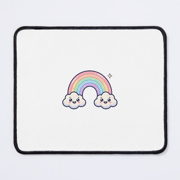 Item preview, Cute Kawaii Rainbow with Smiling Clouds Pastel Art designed and sold by nikita021.