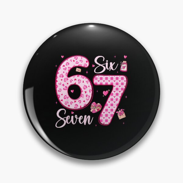 Item preview, Six Seven Cute Valentine Numbers Pink Hearts designed and sold by gladysenglish.