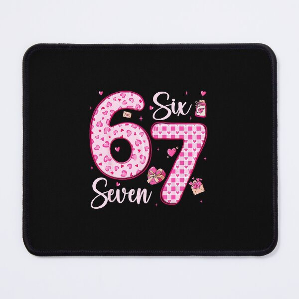 Item preview, Six Seven Cute Valentine Numbers Pink Hearts designed and sold by gladysenglish.