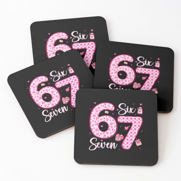 Item preview, Six Seven Cute Valentine Numbers Pink Hearts designed and sold by gladysenglish.