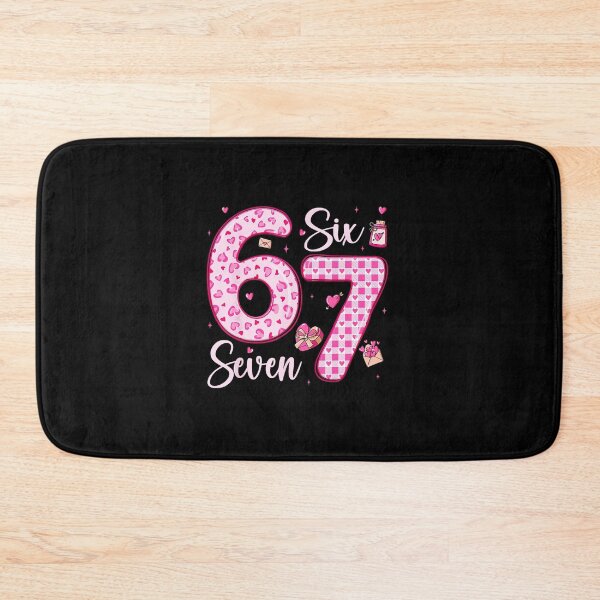 Item preview, Six Seven Cute Valentine Numbers Pink Hearts designed and sold by gladysenglish.