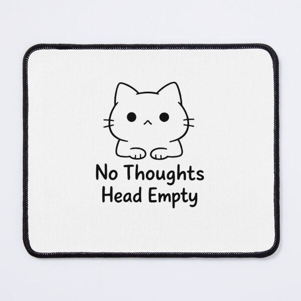 Item preview, Minimal No Thoughts Head Empty Cat Sticker designed and sold by Lovestickerco.
