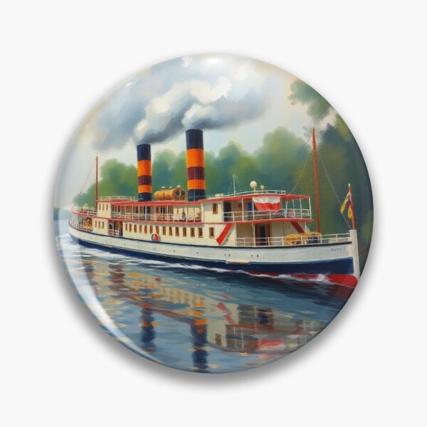 Item preview, a steam boat on a river in the style of Renoir. designed and sold by oldMastersofart.