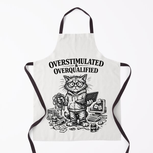 Item preview, Overstimulated & Overqualified Programmer Developer Cat Engineer designed and sold by Pawsome Quotes.