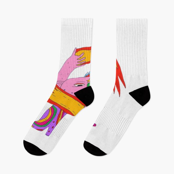 Item preview, Trippy Pink Monster Rainbow Boots Surreal Art designed and sold by Bralipse.