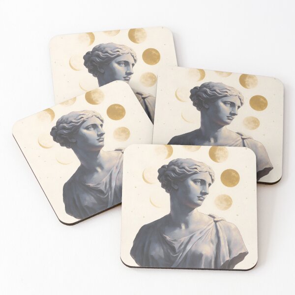 Item preview, Classical Greek Statue with Lunar Moon Phases designed and sold by Olivra.